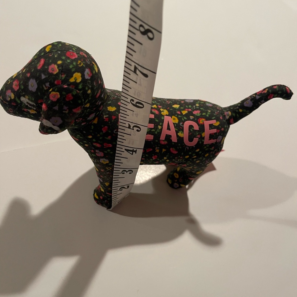 Vintage Pink Victoria’s Secret Peace Stuffed Floral Dog - Picture 8 of 9